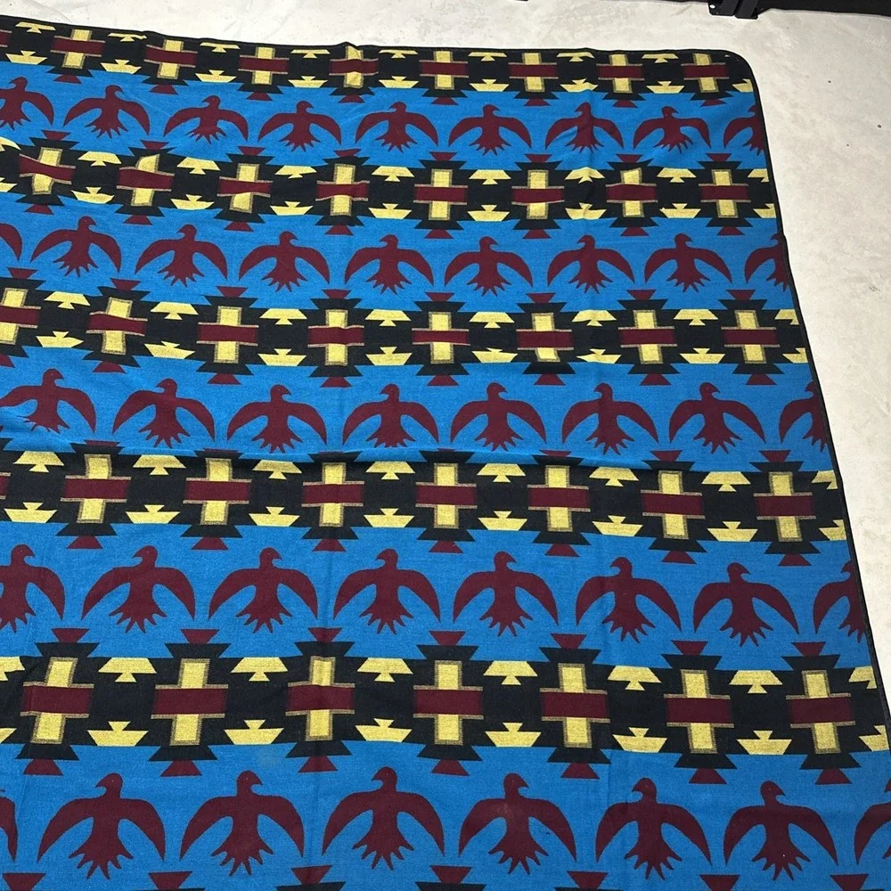 LARGE VINTAGE MEXICAN THUNDERBIRD BLANKET 81